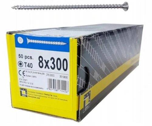 Kvalitetni vijci za drvo Domax 8 x 300 mm 50 kom.