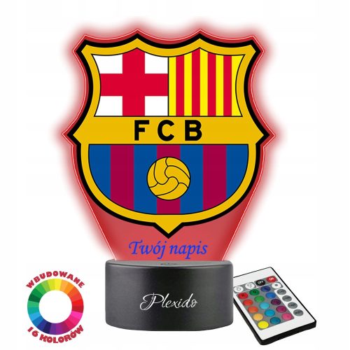 Lampa za noć s 3D LED tiskom i imenom FC Barcelona