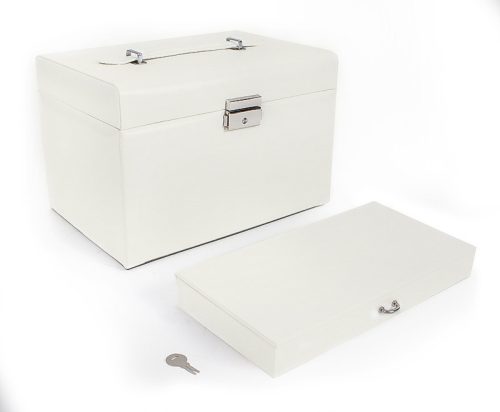 Luksuzna kutija za nakit u ecru boji s mini kovčegom 2u1