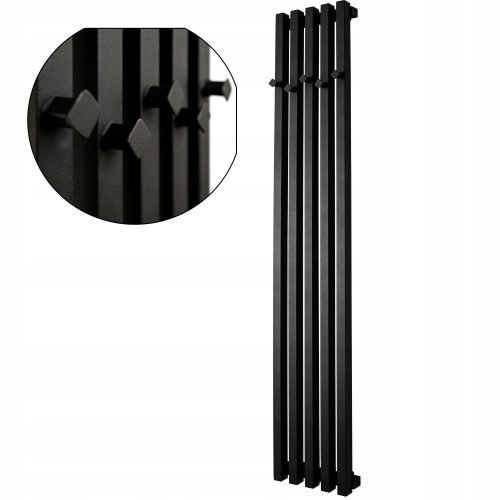 Diplomat Premium crni vodeni kupaonski radijator 525 W 250 x 1500 mm - Komin-Expert