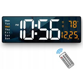   Led Clock 6626 zidni sat bijela, crna, nijanse zelene, 38,7 cm