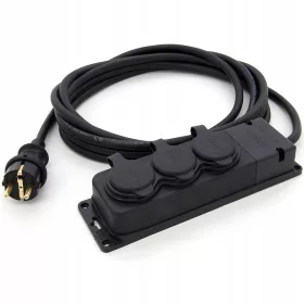  ELS Elektrotechnika produžni kabel 3 m, 3 utičnice, crni