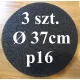 Brusni papir za šmirglanje stiropora, granulacija 16, set od 3 komada, promjera 37 cm