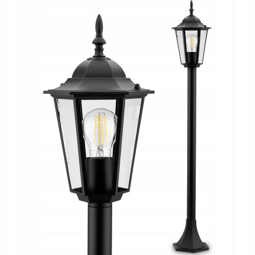 Rasvjetni stup za vrt Lumiled Bellis E27 110 cm crni
