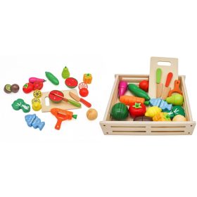Drveni komplet za rezanje voća i povrća XXXL na magnetu