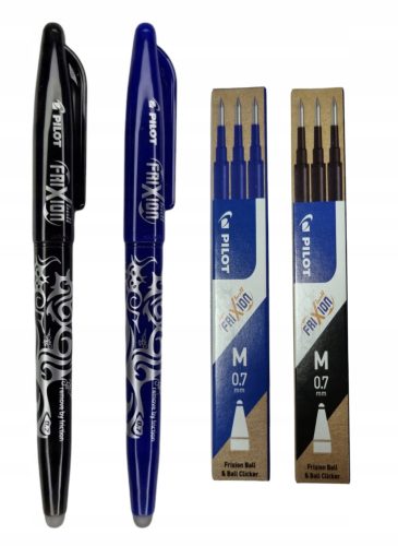 Dugopis Pilot FriXion plava i crna 0,7 + 6 patrona
