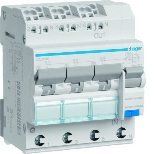 Hager zaštitni prekidač diferencijalne struje 230 V IP20 16 A