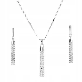   Nakit za žene Set Srebrne kristalne naušnice i ogrlica od kirurškog čelika Icicles