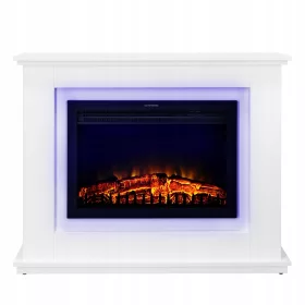   Električni kamin Ferretti s LED svjetlima i funkcijom grijanja, bijeli, 2000 W, 98 x 80 x 28 cm