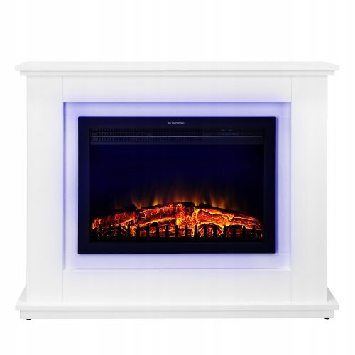 Električni kamin Ferretti s LED svjetlima i funkcijom grijanja, bijeli, 2000 W, 98 x 80 x 28 cm