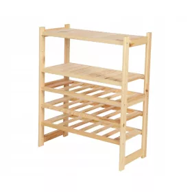 Drvena polica za vino s 5 polica LSR Nat