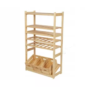   Drvena skladišna polica Wamar-Sosenka 124,2 x 70 x 33 cm max 50 kg po polici
