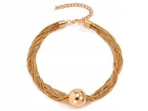  Zlatni lanac choker ogrlica s velikom kuglom
