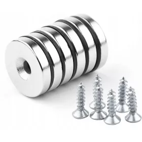  NEODIMIJSKI MAGNET SA OTVOROM ZA VIJAK 25X5 6 KOM