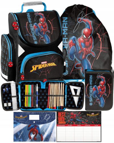 Dječja školska torba Spiderman 5u1 s više odjeljaka