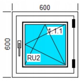 Aluplast Ideal 400 Cl PVC prozori bijeli desni 600x600 mm