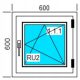Aluplast Ideal 400 Cl PVC prozori bijeli desni 600x600 mm