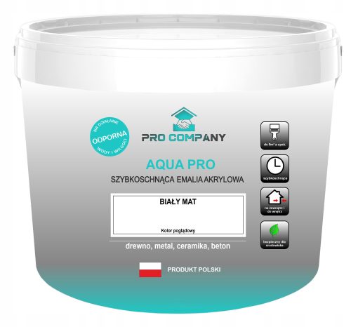 AQUA PRO brzosušeći emajl 10L bijeli MAT 9003