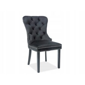 AUGUST baršunasta crna elegantna stolica SIGNAL