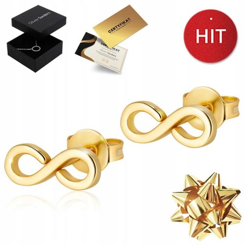 ZLATNE KOLARINE 585 INFINITY Stud NAUŠNICE KAO POKLON ZA ŽENU ILI MAJKU