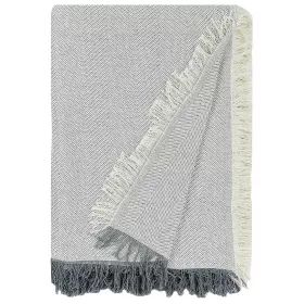   Luksuzni prekrivač pamučne tkanine u krem sivoj boji s uzorkom riblje kosti 180 cm x 260 cm
