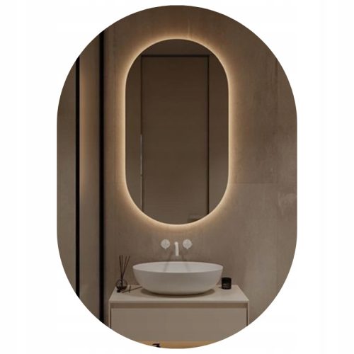  LED SVJETLEĆE ZIDNO OGLEDALO 100X50 cm OVALNO ZA ORMARIĆ KUPAONSKI