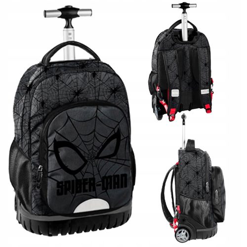 SPIDERMAN ŠKOLSKI RUKSAK NA KOTAČIMA SPIDER MAN VELIKI CRNI ČVRSTI