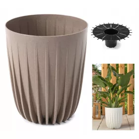   Vrtna posuda - Lamela posuda za cvijeće 30 cm x 30 x 35,6 cm promjer 30 cm plastične nijanse smeđe i bež boje