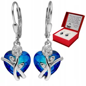   Srebrne naušnice s kristalima srca 925, rodinirane Srebrne naušnice visoke kvalitete izrađene od srebra 925, dodatno rodinirane kako bi pružile dodatni sjaj i t