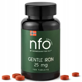   NFO Gentle Iron: Visoko Bioraspoloživi Kompleks Željeza s Ferrochel Formulom, 100 Tableta