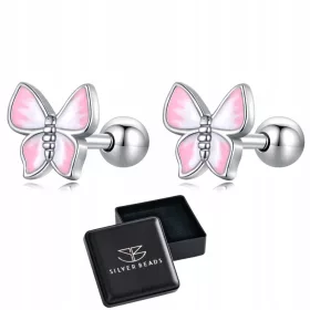 Naušnice Motyl od srebra 925