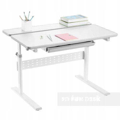 FunDesk dječji stol Colore Grey 95 x 66 x 54 cm - Podesiva visina i nagib za udobno učenje i kreativnost