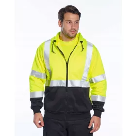 Visoko vidljiva majica s kapuljačom Crno Žuta 2XL