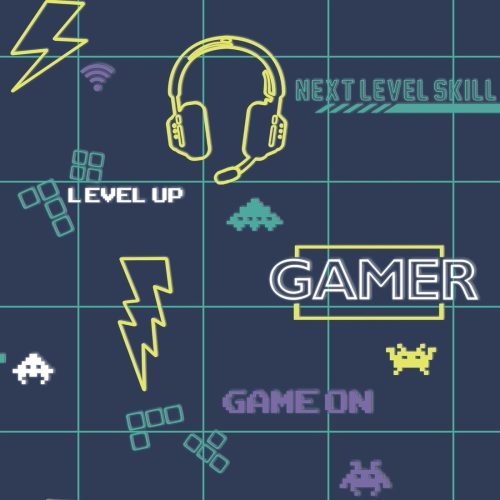 Tapeta za igraonicu za mlade s gamerskim motivima