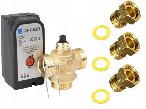 ZONSKI VENTIL 3-DROGOWY PRZEKLOPNI 1 INČ AZV 643 DN20 + SET FITINGA