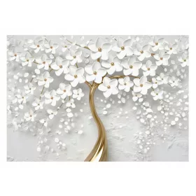 Foto tapeta 3D STABLO ZLATO LIŠĆE CVIJEĆE 416x254