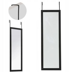 Zidno ogledalo s crnim okvirom, visoko viseće za predsoblje