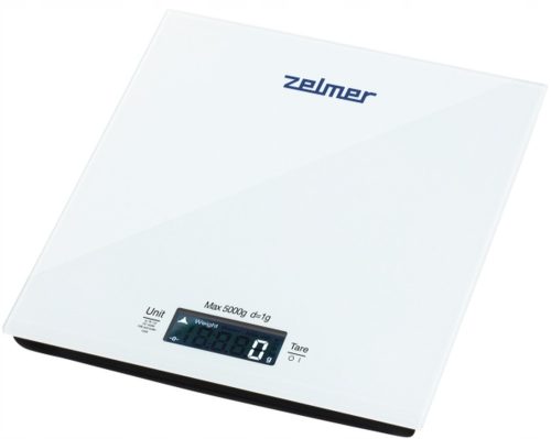 Elektronička kuhinjska vaga Zelmer ZKS1100W 5 kg bijela LCD ekran