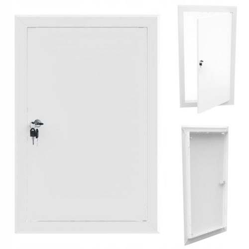 Bobimarket Premium Metalna Revizijska Vrata 60x80 cm s Instalacijskim Poklopcem i Bravom
