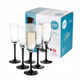   Royal Leerdam Onyx čaše za šampanjac crne, prozirne 180 ml 6 kom.