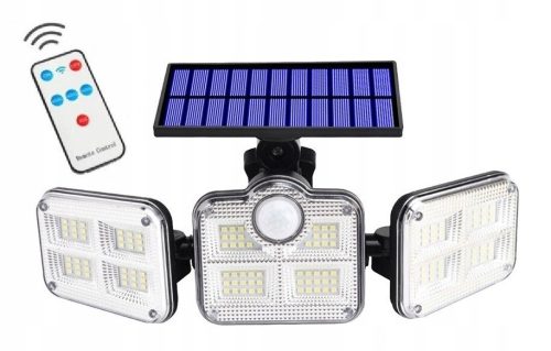 Lampa solarna sa senzorom pokreta 122 LED COB crna, daljinski upravljač E084
