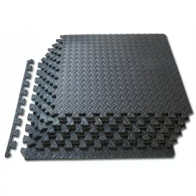    ZAŠTITNA PJENASTA PODLOGA ZA POD, GARAŽA VJEŽBA PUZZLE, CRNA, 6 KOM