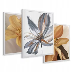 Uokvirene slike cvjetovi kao ulje na platnu 43x99