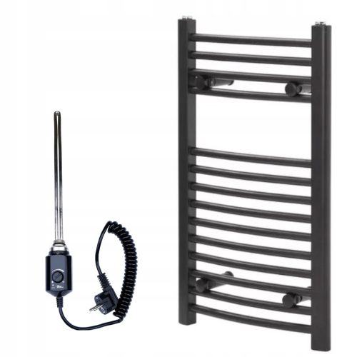 Vrhunski električni radijator za kupaonicu 300 W 40 x 70 mm crni