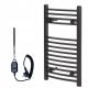 Vrhunski električni radijator za kupaonicu 300 W 40 x 70 mm crni