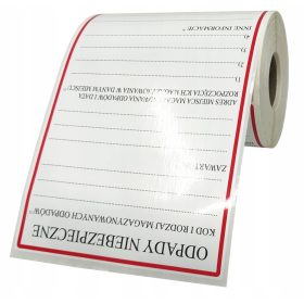 Naljepnice za opasnost od otpada 15x21cm - Folija