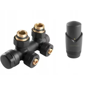   Idmar DUOPLEX termostatski set za radijator - Grafit Antracit