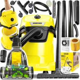    Kärcher WD3 1000 W industrijski usisavač + Clinus turbo četka za usisavače