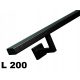 Zidna ograda Slim L 200cm, čelična, 40x20mm: crna, bijela, grafit