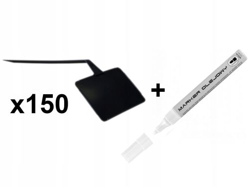 Tablice za biljke crne 10,5x7 cm 150 kom + marker